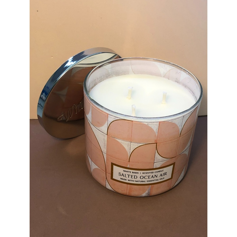 Bath & Body Works ~ White Barn "SALTED OCEAN AIR" 3 Wick Scented Candle 14.5 oz